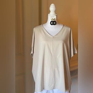 NEW! Stone Drop Shoulder Dolman Stretched Woven Top